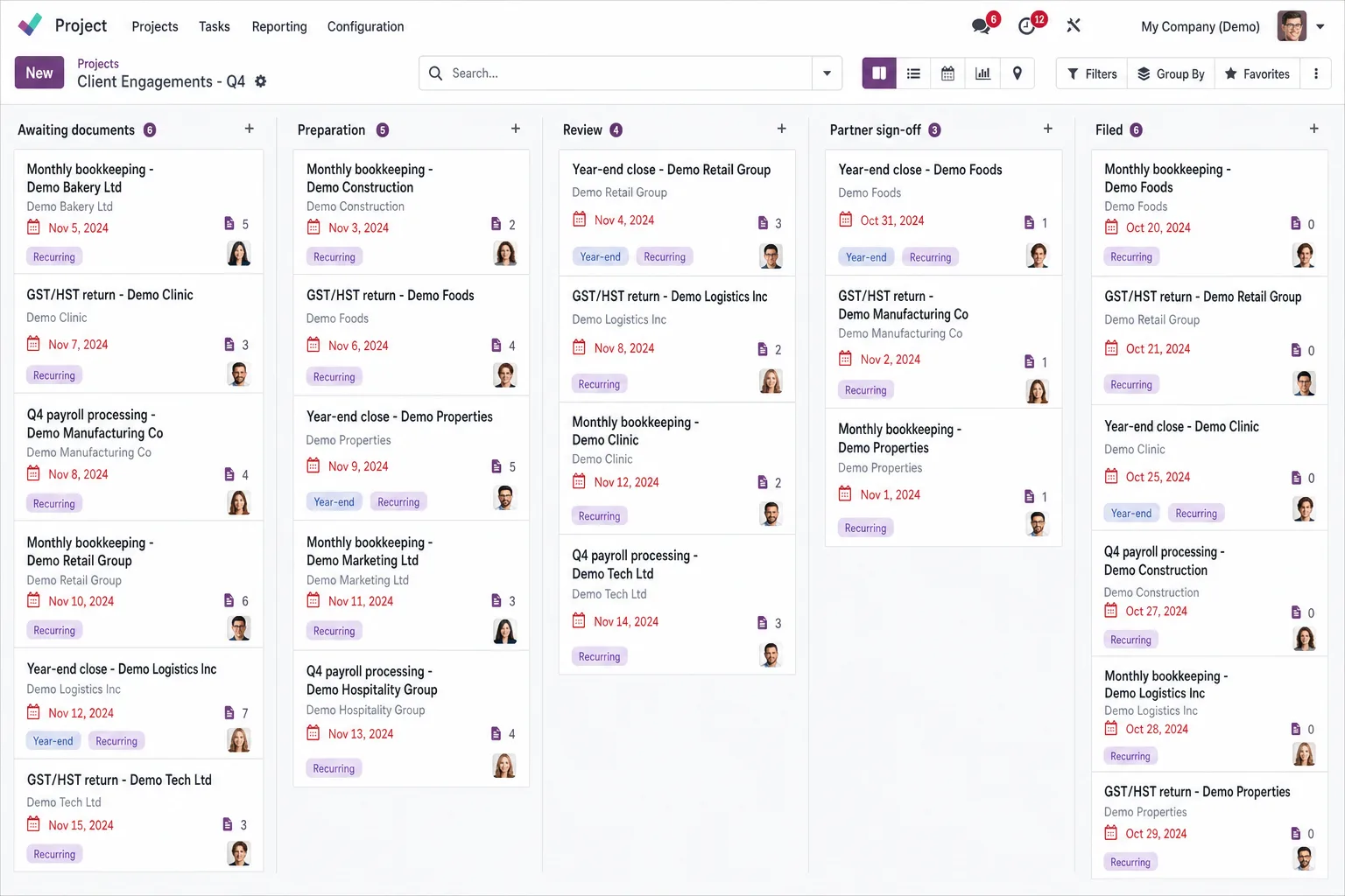 Accounting firms product screen
