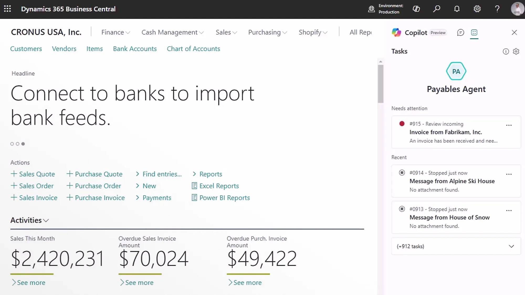 The Payables Agent flags an incoming invoice for review and handles the routine AP work.