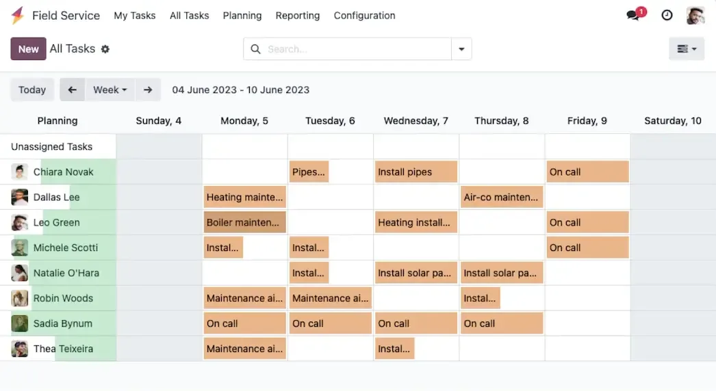 Plan and schedule on-site work in the same system.